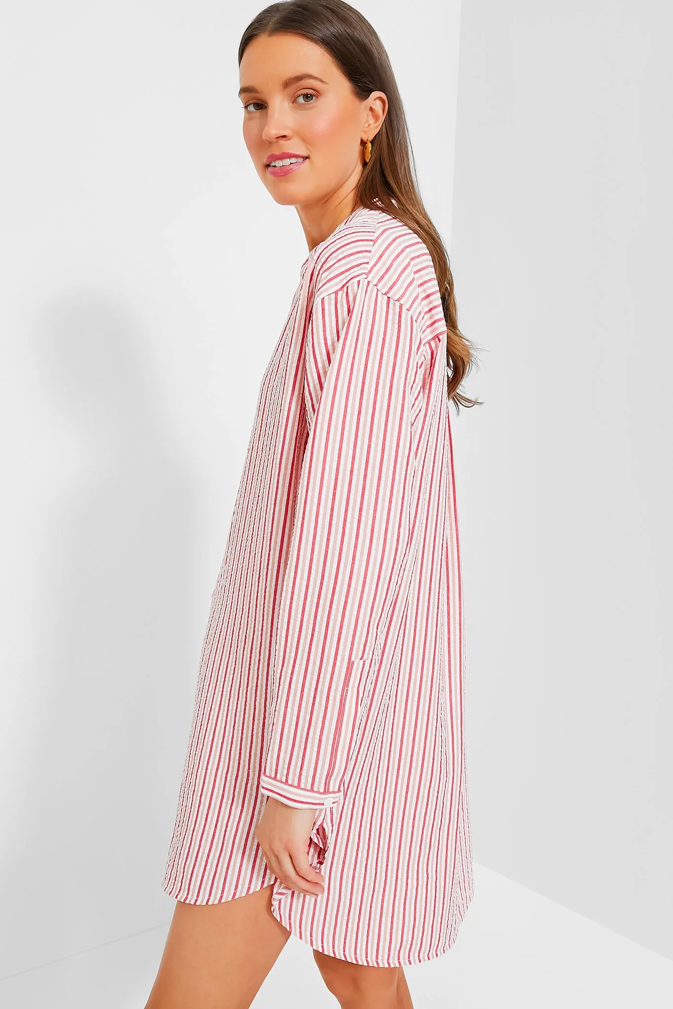 Strawberry Stripe Seersucker Bodie Coverup sold by Tuckernuck product image thumbnail 5