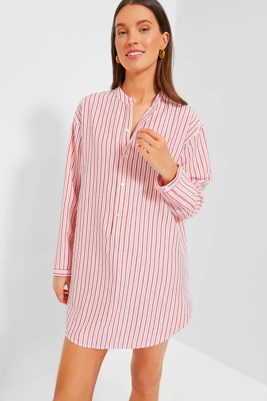 Strawberry Stripe Seersucker Bodie Coverup sold by Tuckernuck