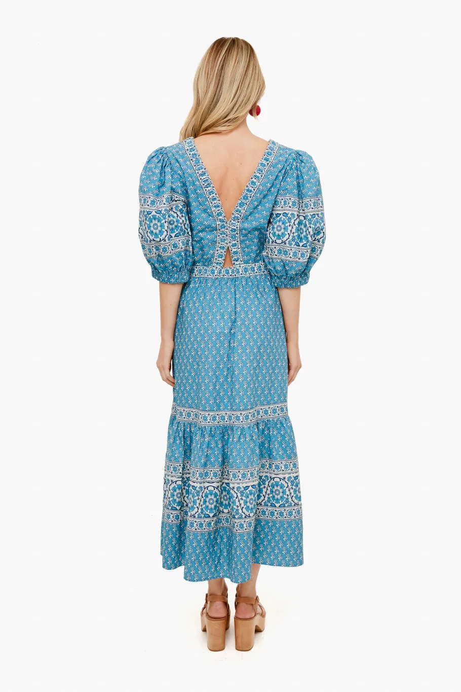Blue Fernanda Tile Print Cut Out Dress sold by Tuckernuck product image thumbnail 4