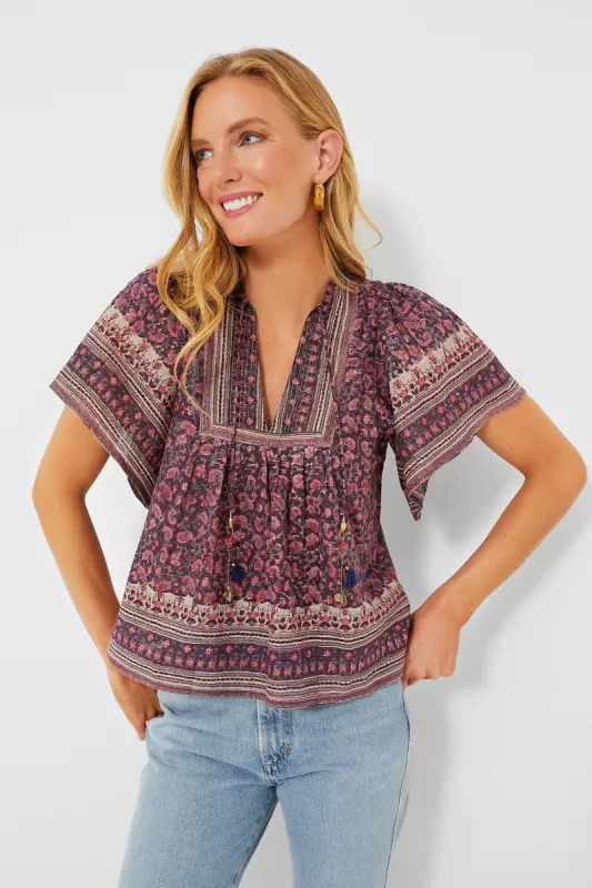 Brown Pink Metallic Angel Top sold by Tuckernuck