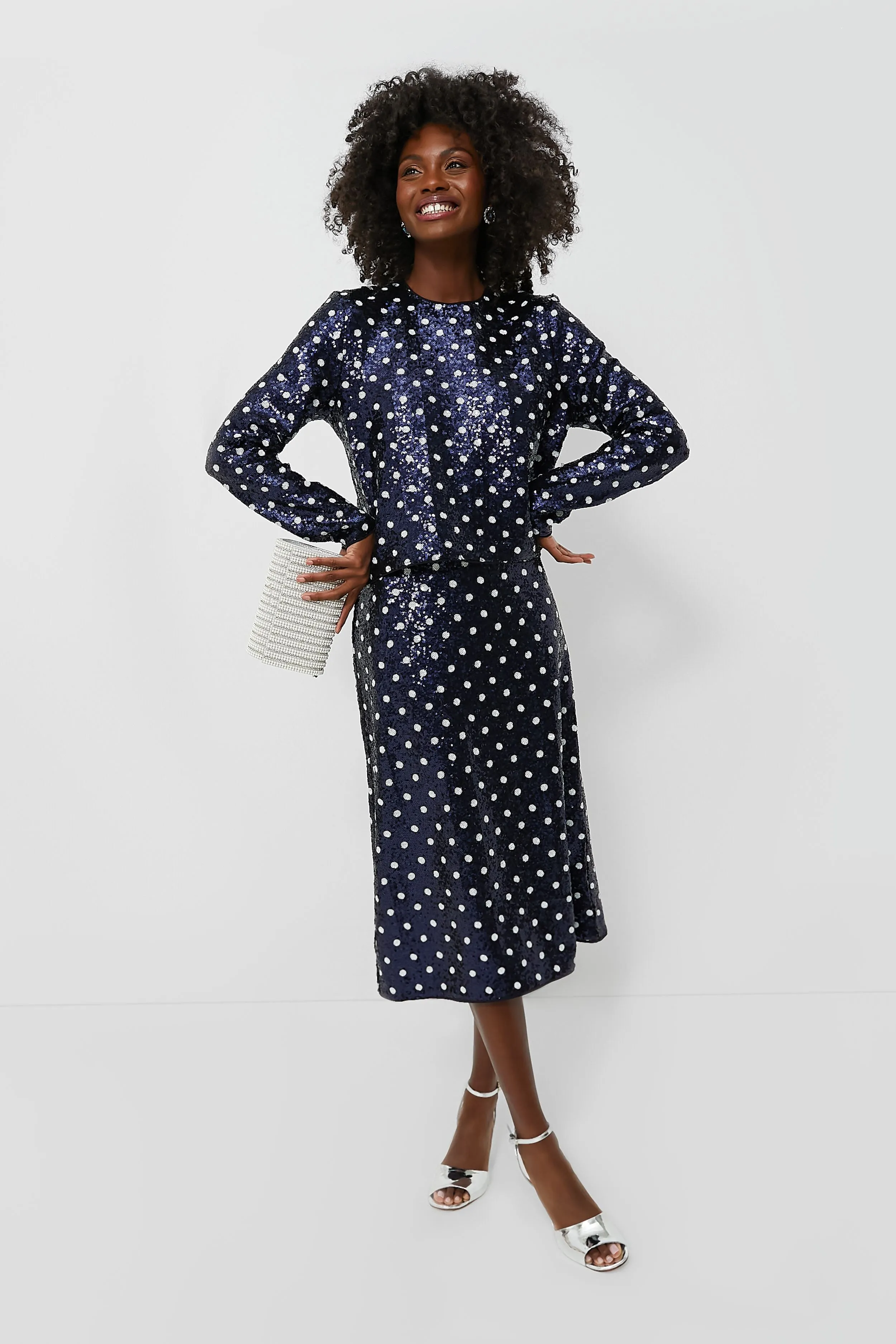 Navy Dotted Sequence Jily Skirt sold by Tuckernuck product image thumbnail 2