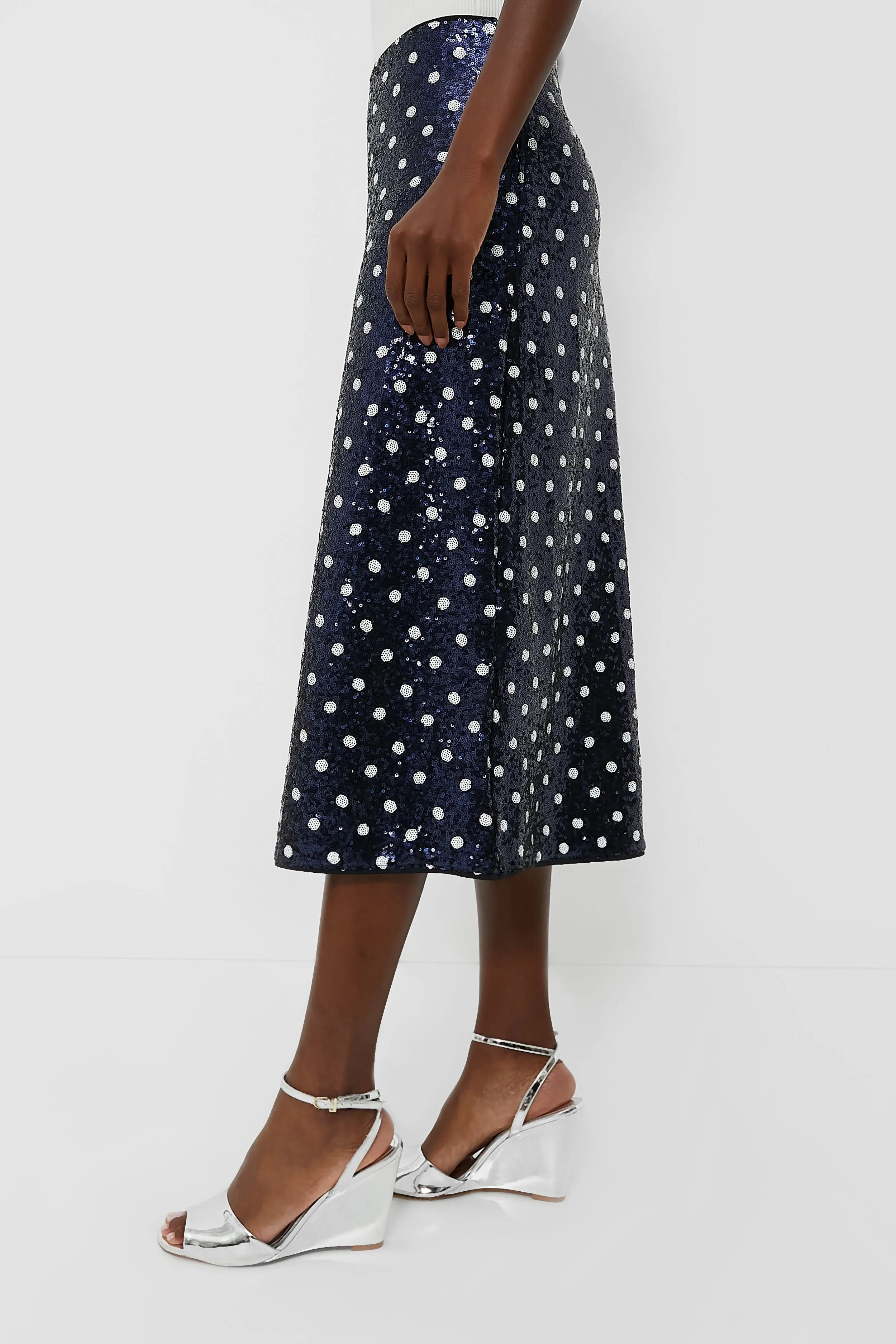 Navy Dotted Sequence Jily Skirt sold by Tuckernuck product image thumbnail 3