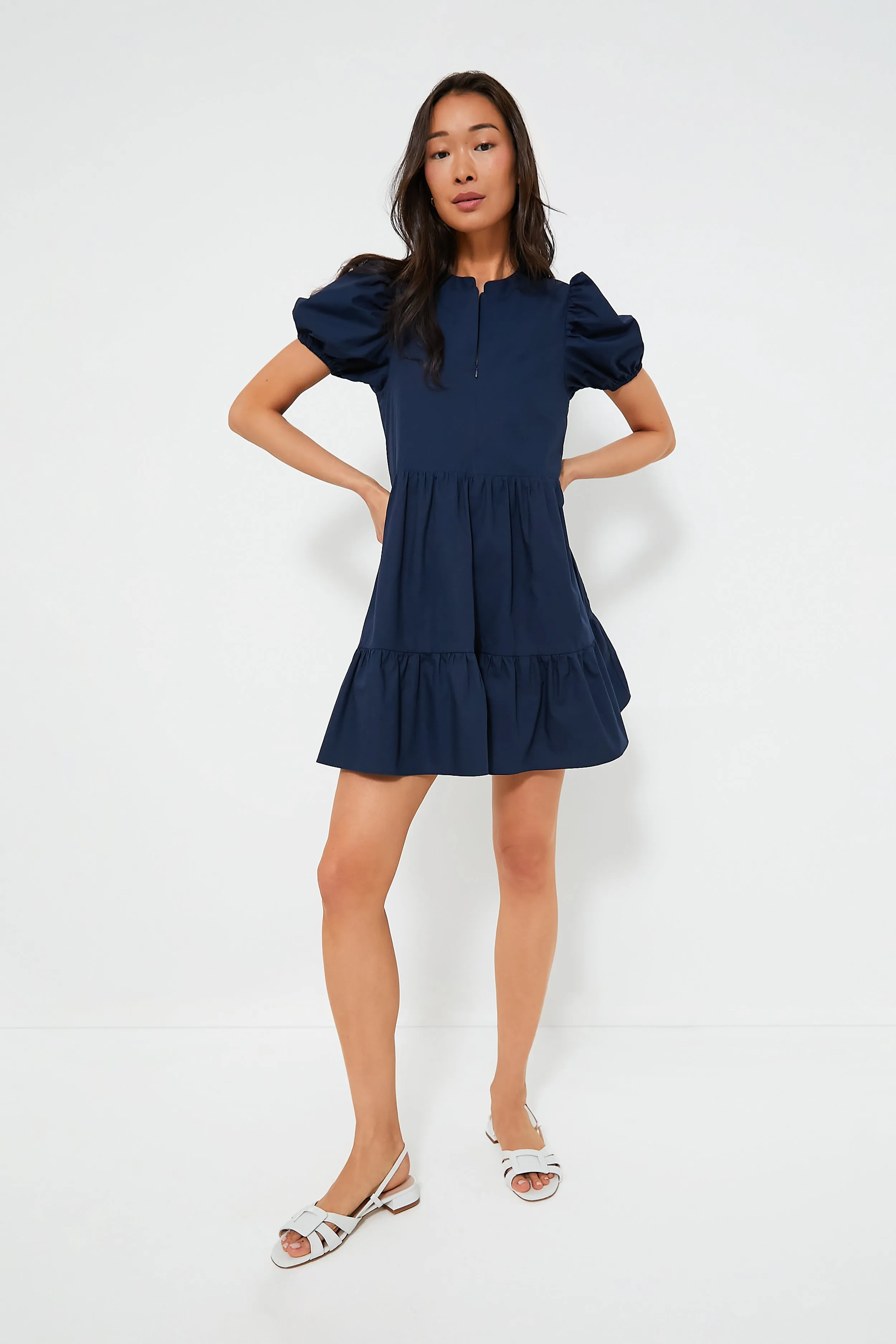 Navy Zip Front Ellie Mini Dress sold by Tuckernuck product image thumbnail 2
