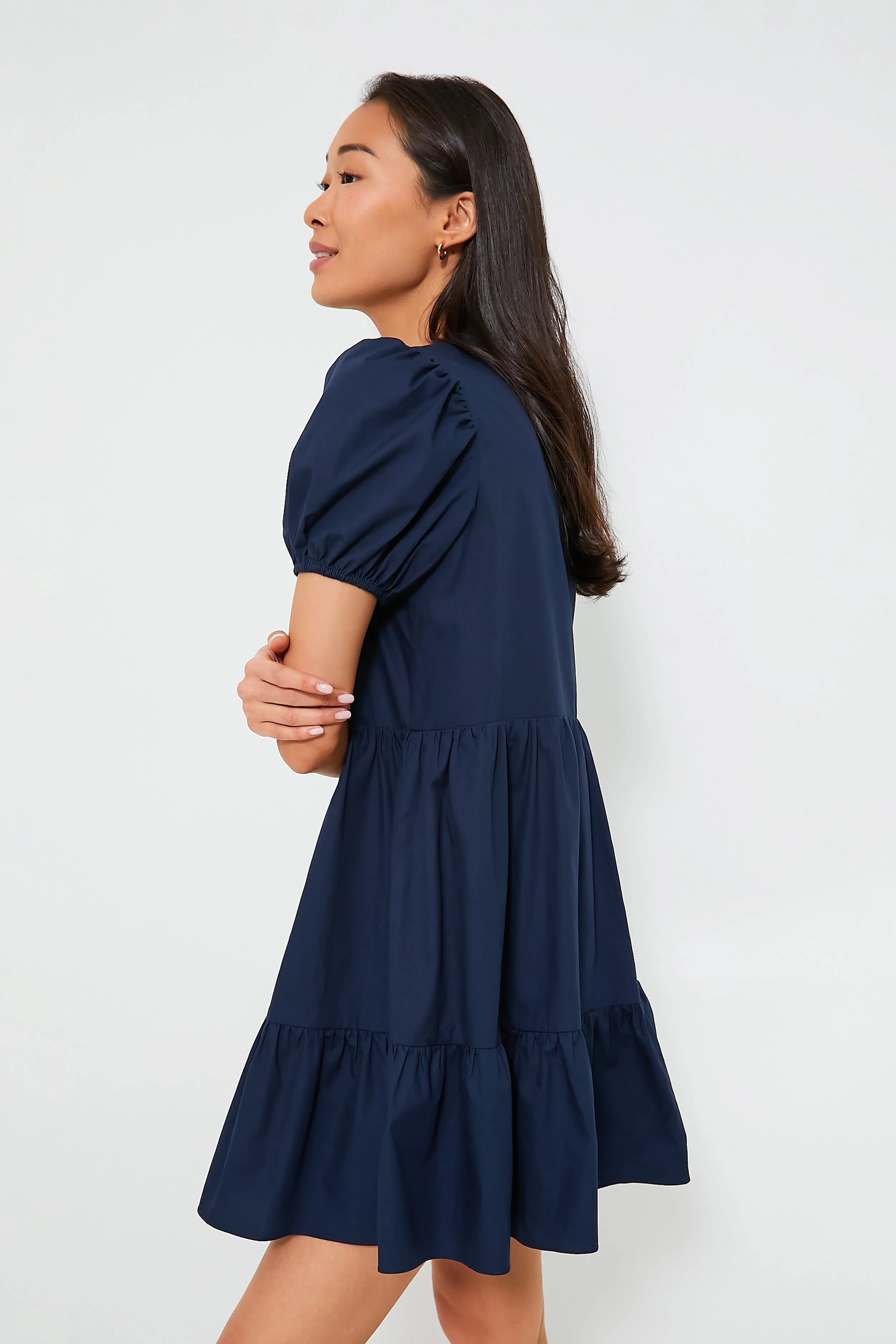 Navy Zip Front Ellie Mini Dress sold by Tuckernuck product image thumbnail 3