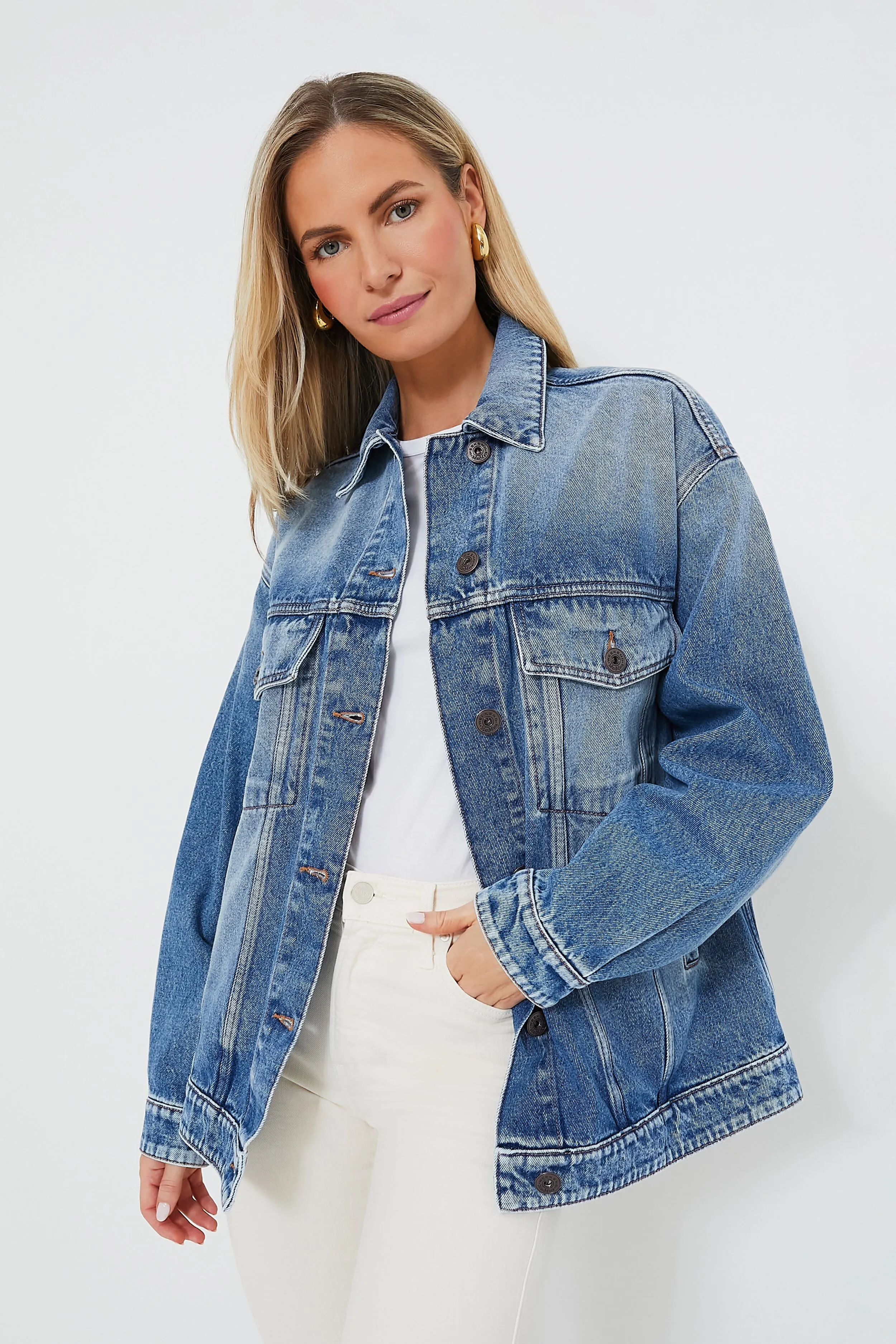 Navy Light Pio Denim Jacket sold by Tuckernuck