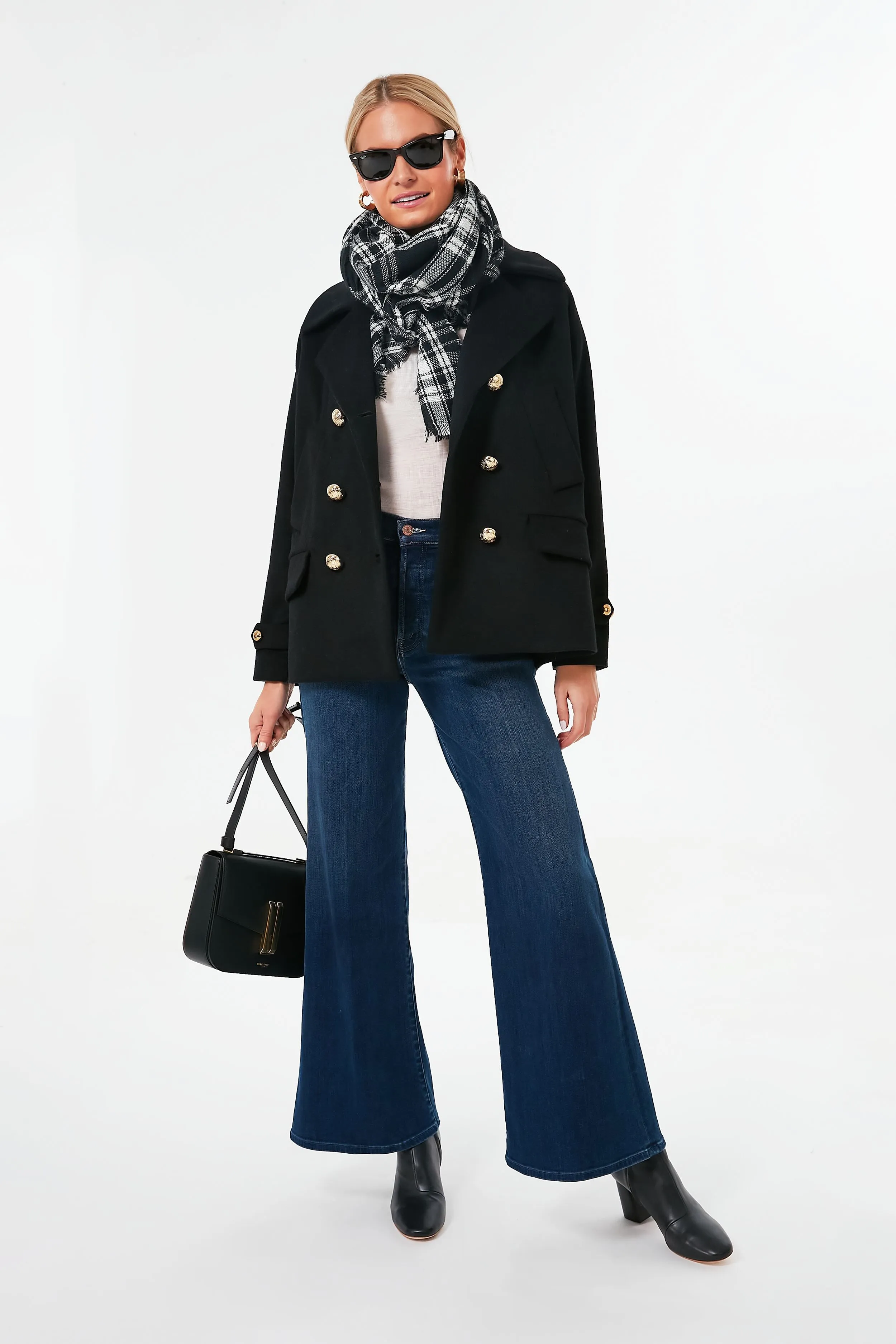 Exclusive Black and White Plaid Blanket Scarf sold by Tuckernuck product image thumbnail 3