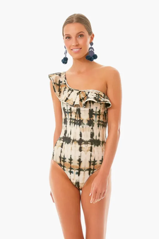 Desert Palm Tie Dye Printed Martina Maillot sold by Tuckernuck