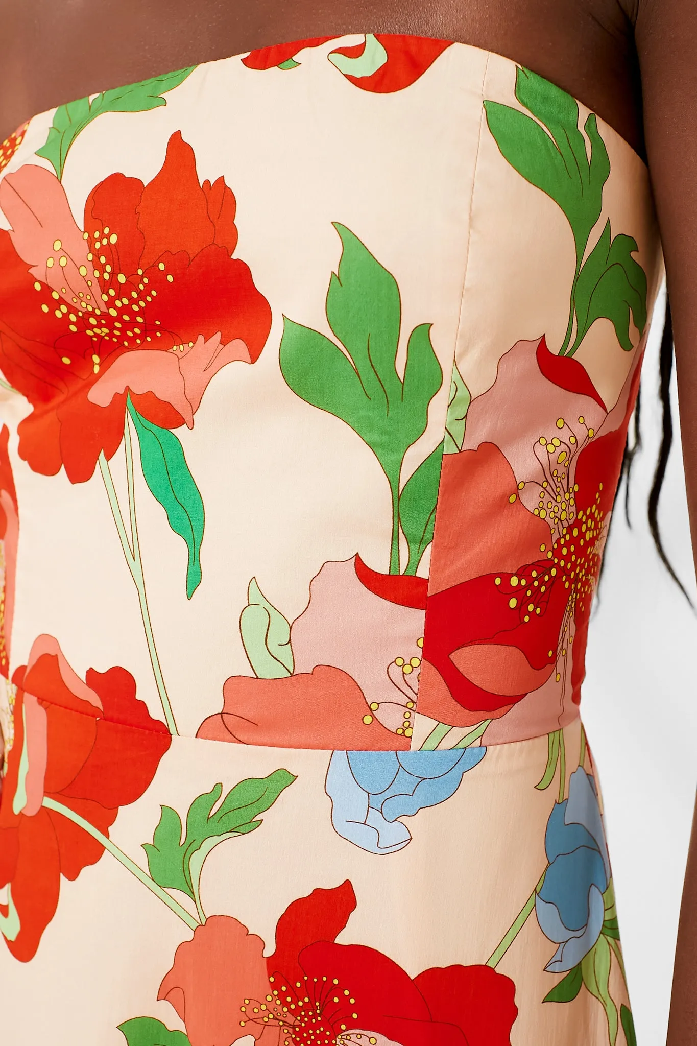 Red Multi Floral Strapless Malory Dress sold by Tuckernuck product image thumbnail 5