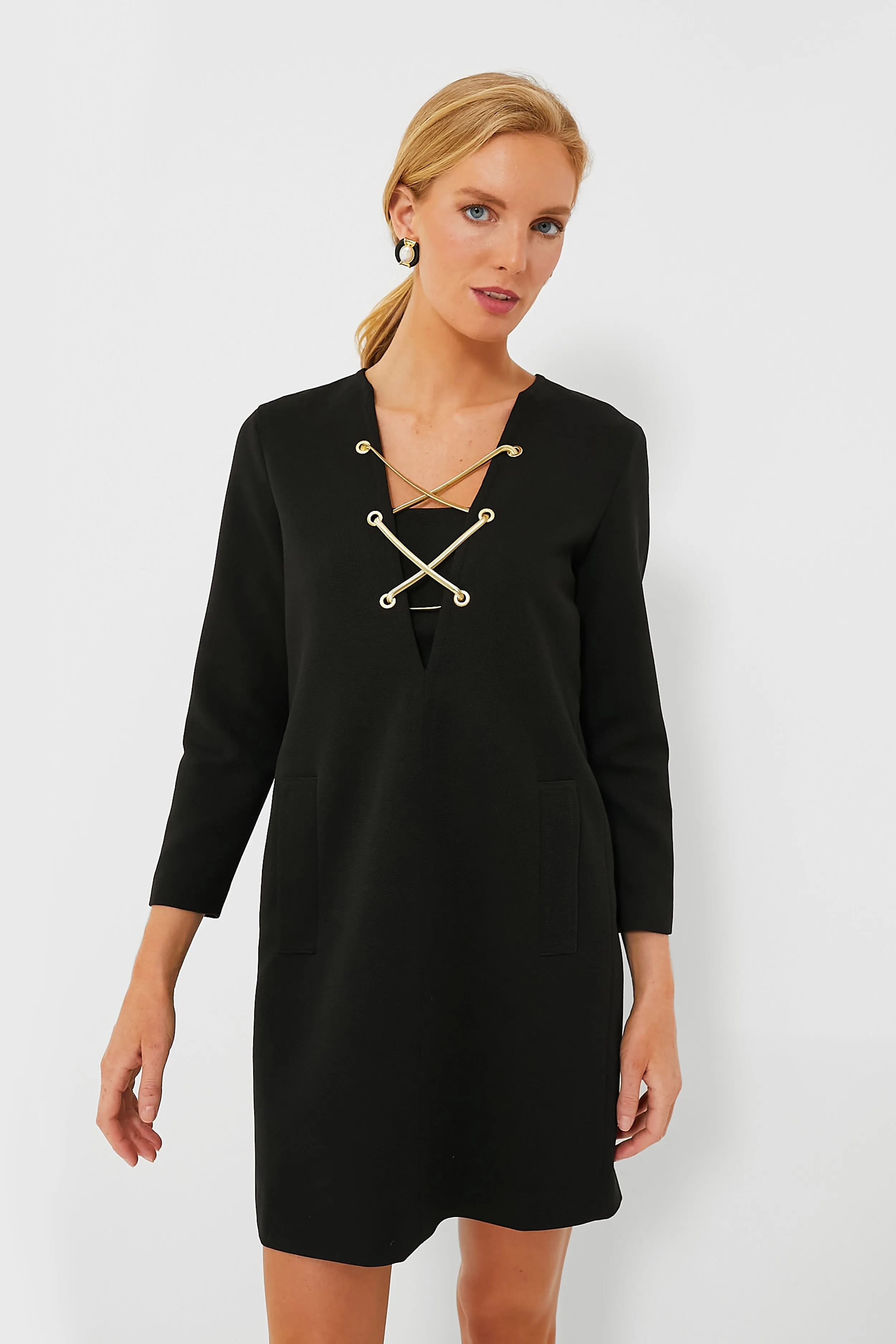 Black Tie Front Brigitte Dress sold by Tuckernuck product image thumbnail 3