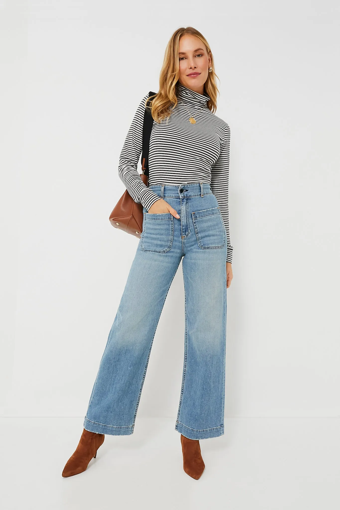 Steel White Stripe Little Turtleneck sold by Tuckernuck product image thumbnail 2