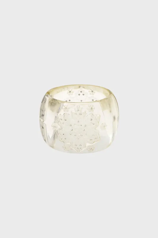 Chanel Vintage Wide Cuff Bracelet 2005 Snowflake Lucite Diamante Crystal 2" made by Tuckernuck