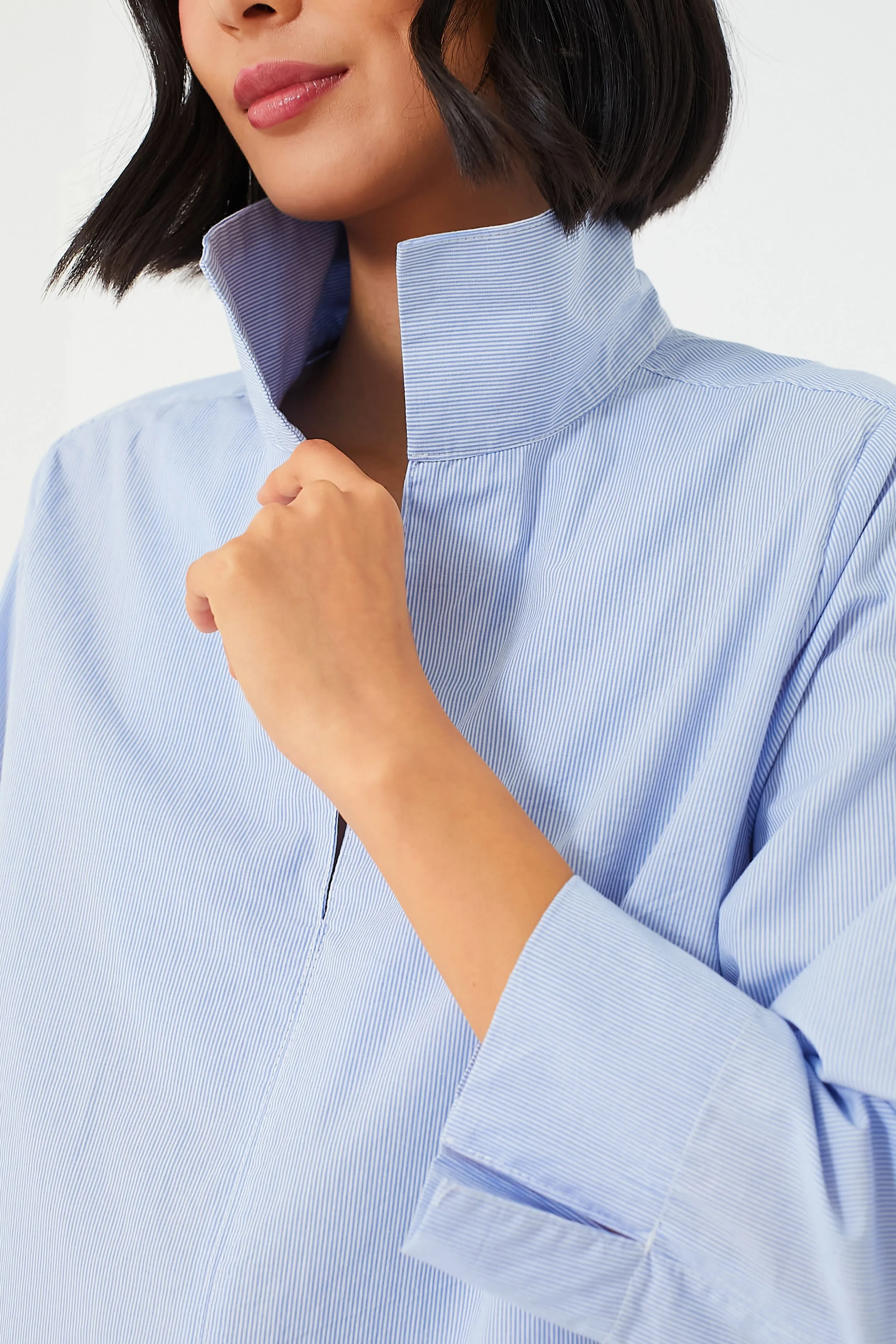 Blue Margot Stand Collar Blouse sold by Tuckernuck product image thumbnail 5