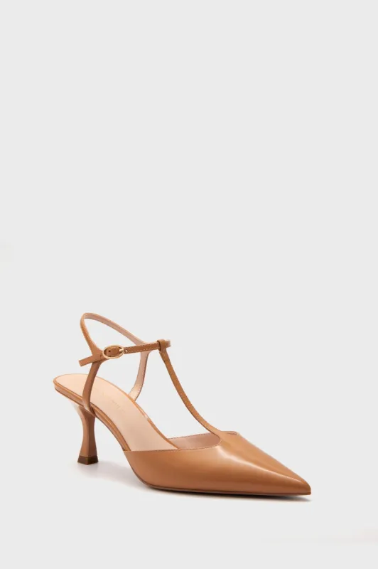 Tan Leather Margot Heels sold by Tuckernuck