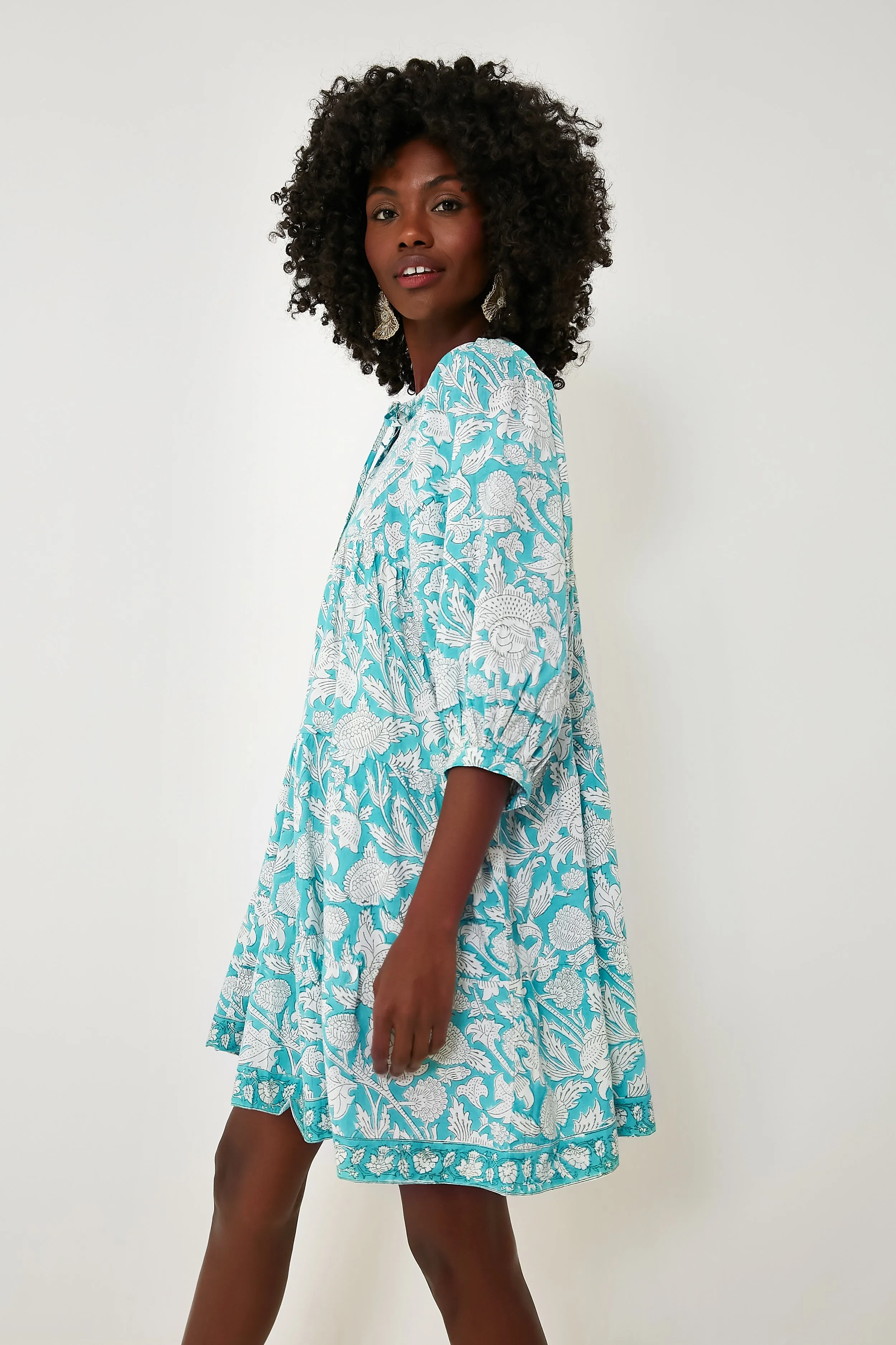 Turquoise Casita Mini Dress sold by Tuckernuck product image thumbnail 3