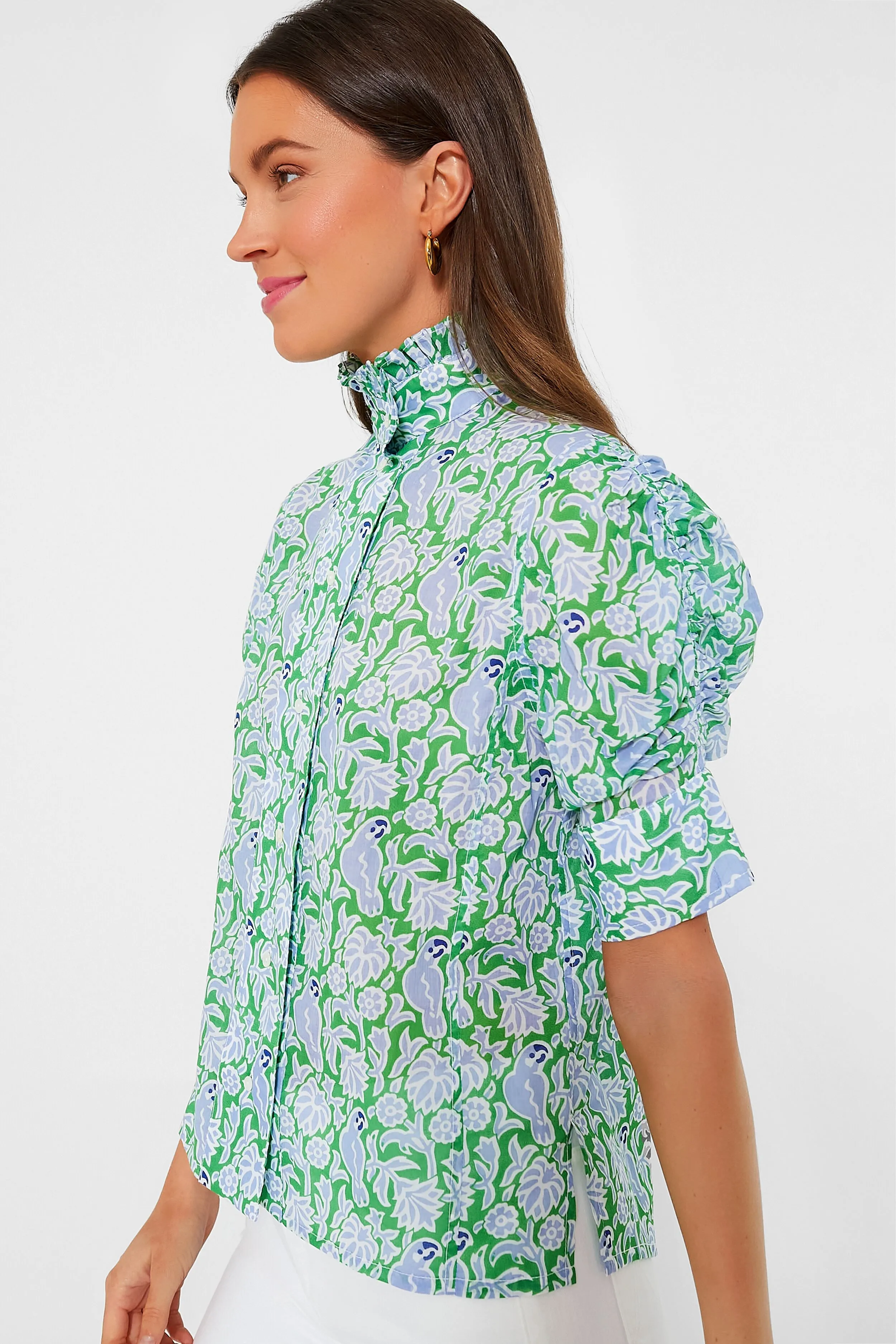 Green and Blue Vita Blouse sold by Tuckernuck product image thumbnail 3