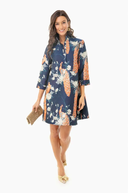 Metallic Peacock Jacquard Megan Dress made by Tuckernuck