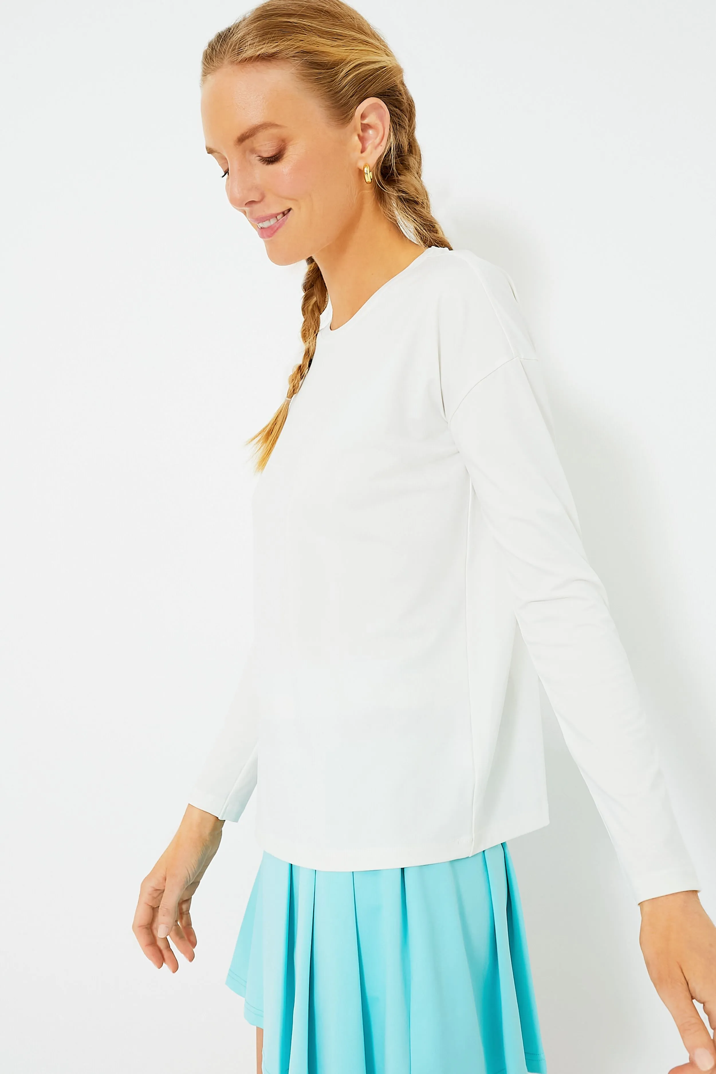 White Long Sleeve Ryan Boyfriend Tee sold by Tuckernuck product image thumbnail 3