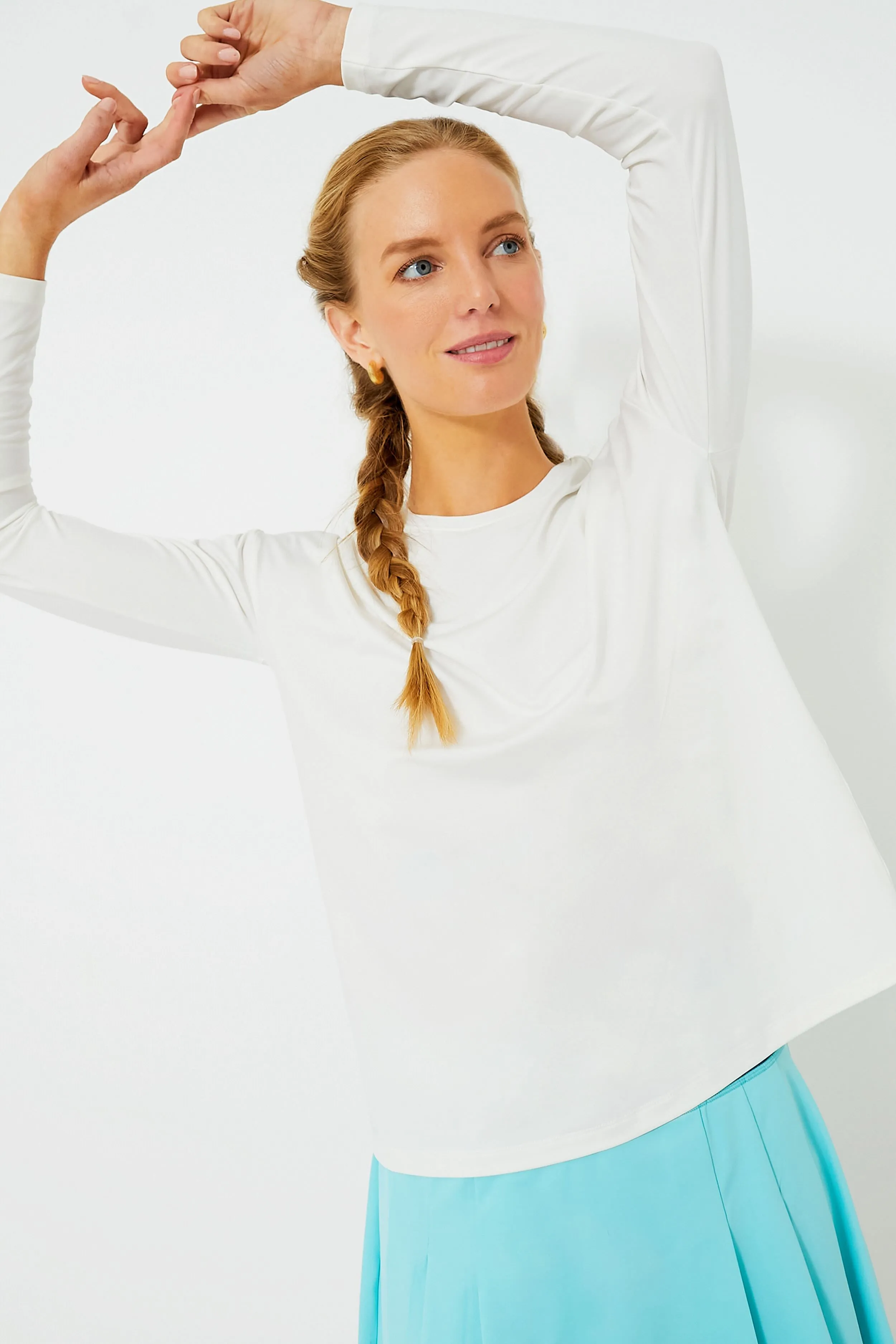 White Long Sleeve Ryan Boyfriend Tee sold by Tuckernuck