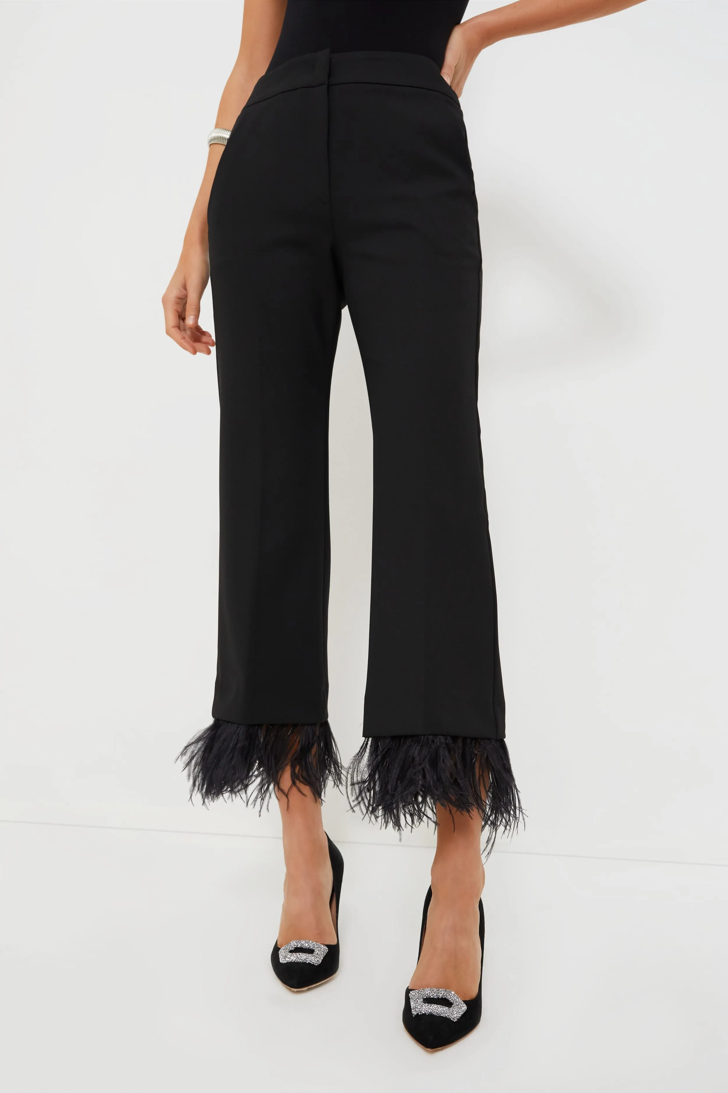 Black Edoardo Feather Pants sold by Tuckernuck