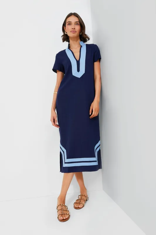 Navy Short Sleeve Classic Maxi Tunic made by Sail to Sable