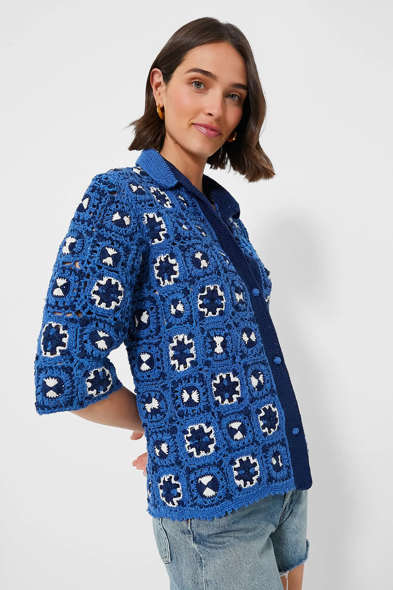 Blue Tiles Cardigan sold by Tuckernuck product image thumbnail 3