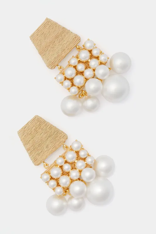 Pearl and Raffia Olivia Earrings sold by Tuckernuck
