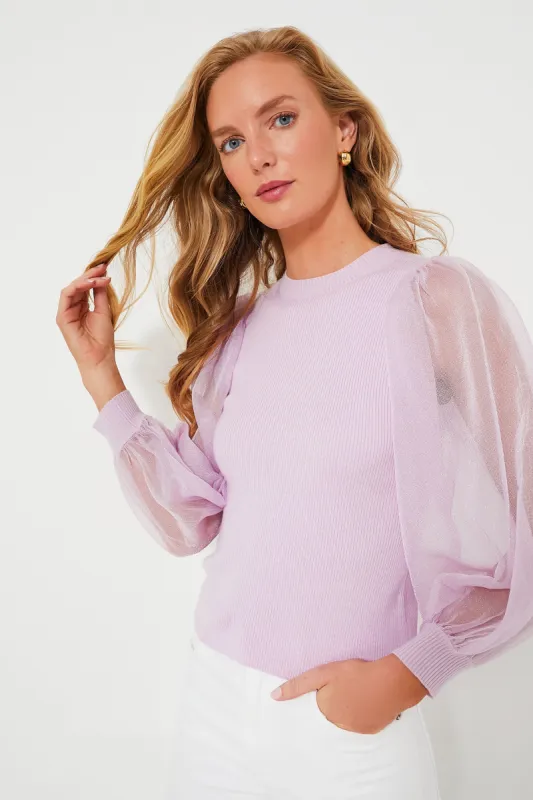 Lilac Knit Betsy Blouse sold by Tuckernuck