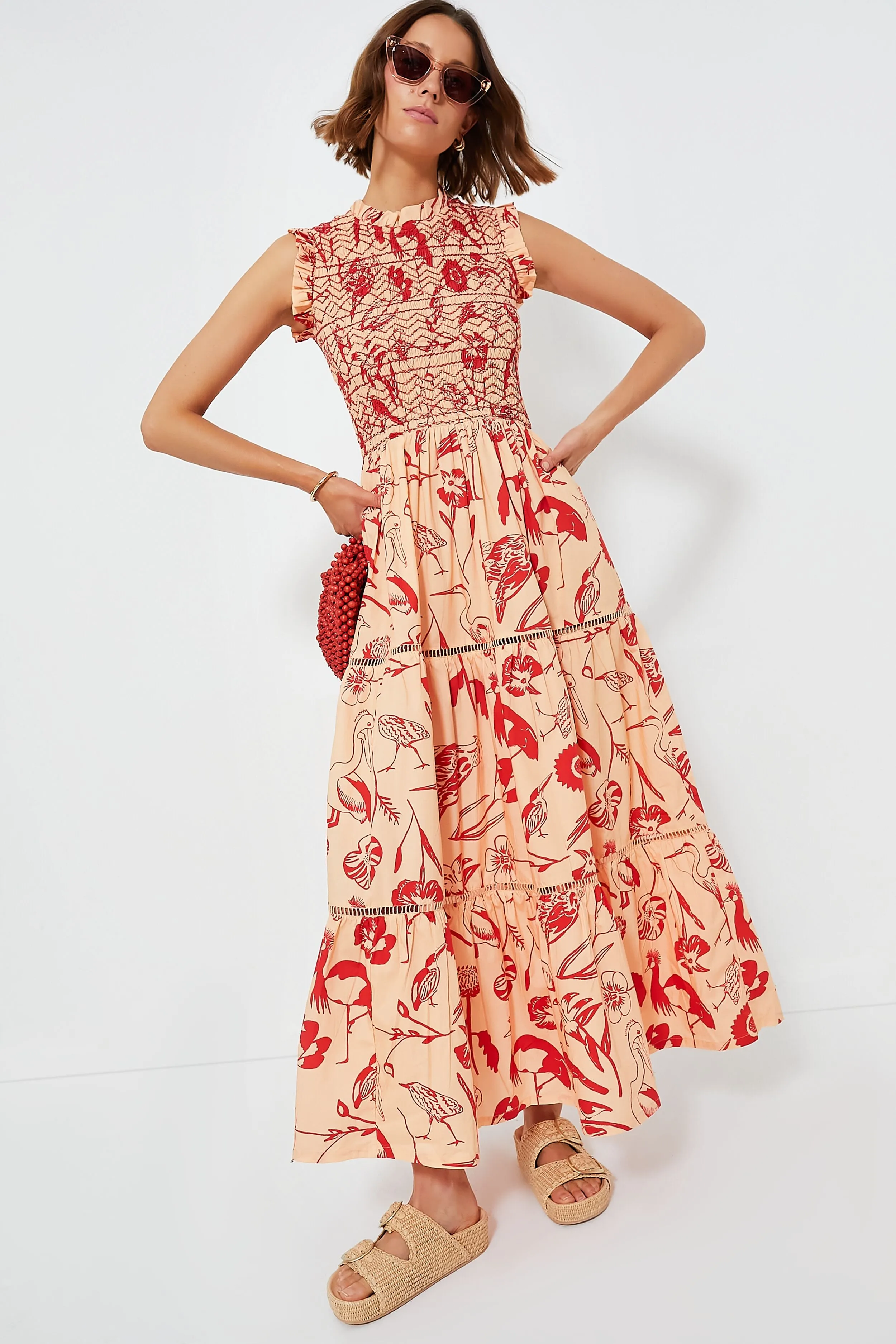 Audubon Red Sleeveless Smocked Maxi Dress sold by Tuckernuck product image thumbnail 2