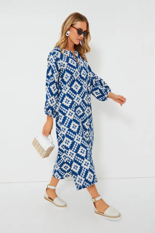 Blue Dorcas Kaftan sold by Tuckernuck