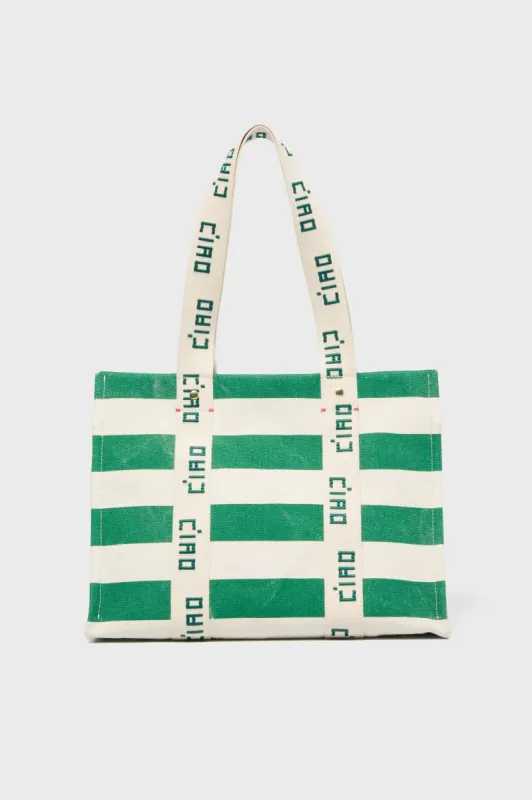 Palm Green and Natural Noemie Tote sold by Tuckernuck