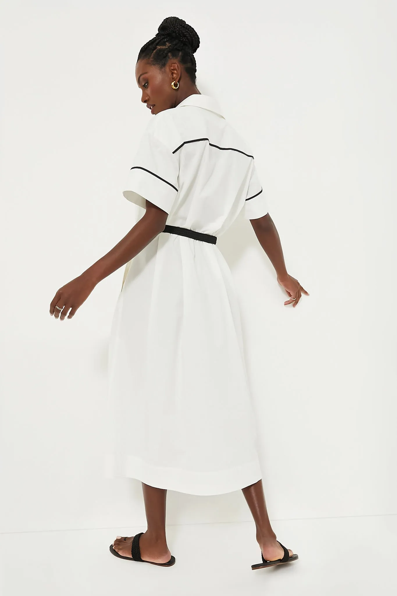 White Piped Kate Dress sold by Tuckernuck product image thumbnail 4