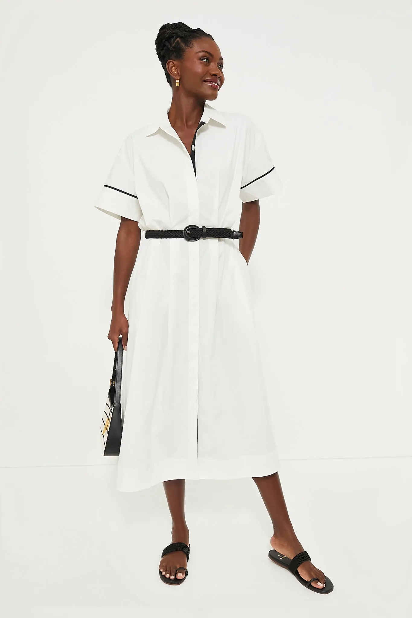 White Piped Kate Dress sold by Tuckernuck product image thumbnail 2