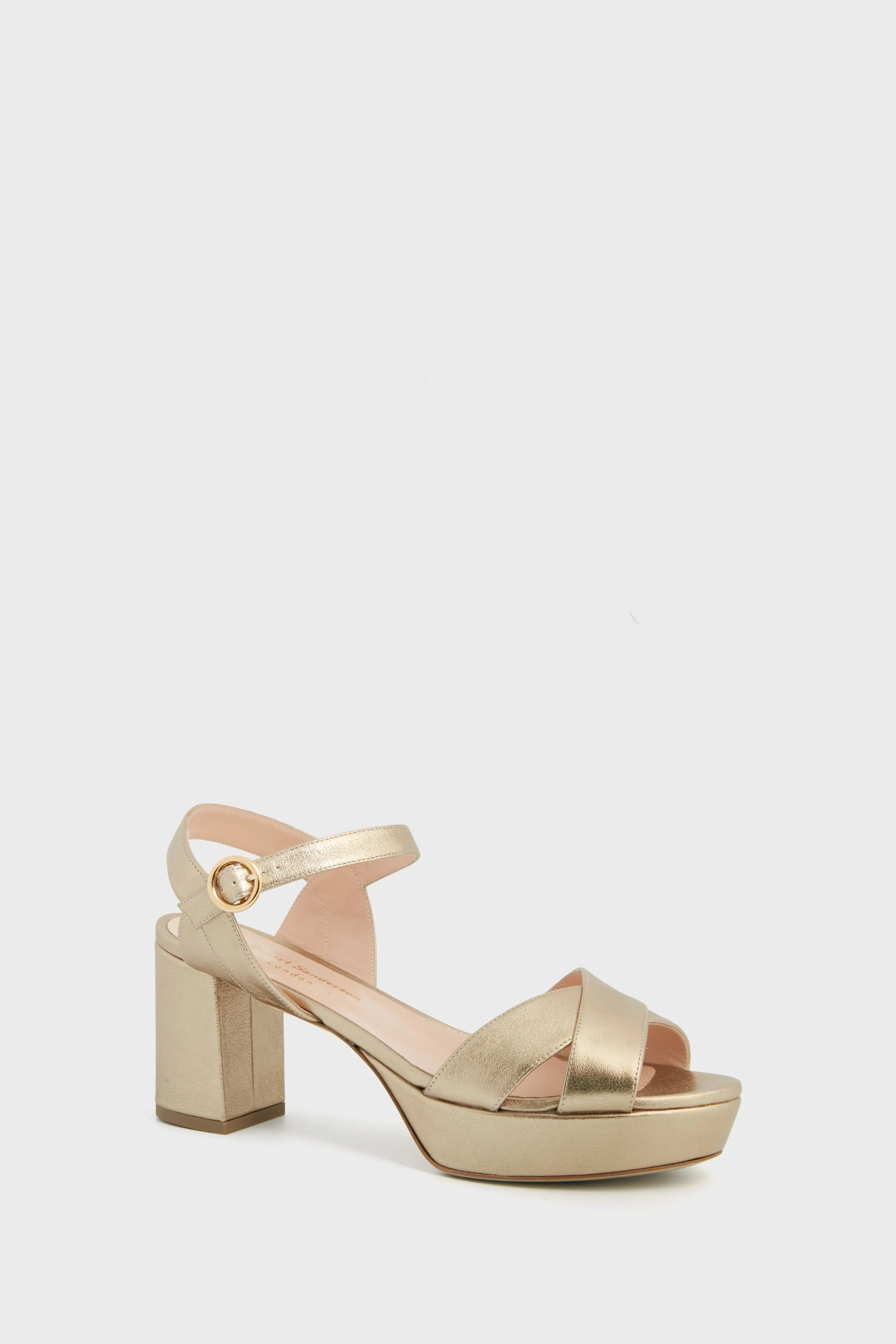 Gold Laminate Deidre Heels sold by Tuckernuck