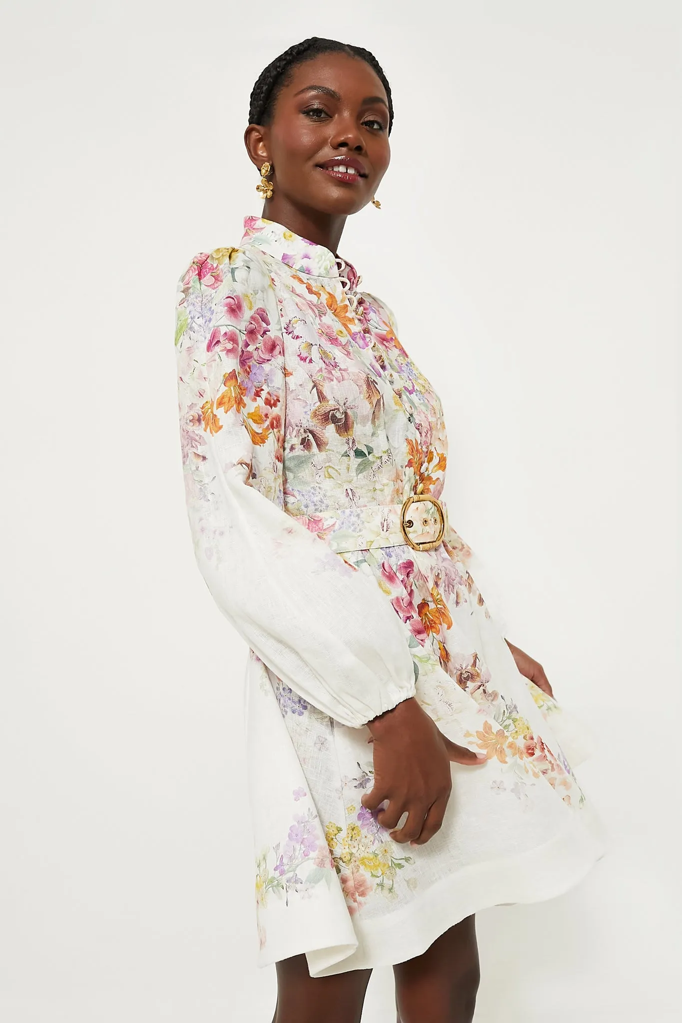 Kaleidoscope Garden Natura Buttoned Mini Dress sold by Tuckernuck product image thumbnail 3