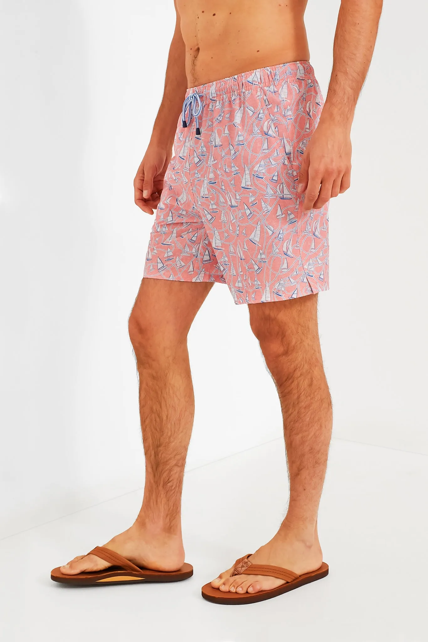 Peach Bloom Ropes and Boats Swim Trunks sold by Tuckernuck product image thumbnail 3