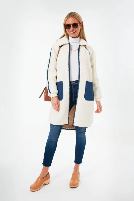 Cream Sherpa with Denim Shepherd Coat sold by Tuckernuck