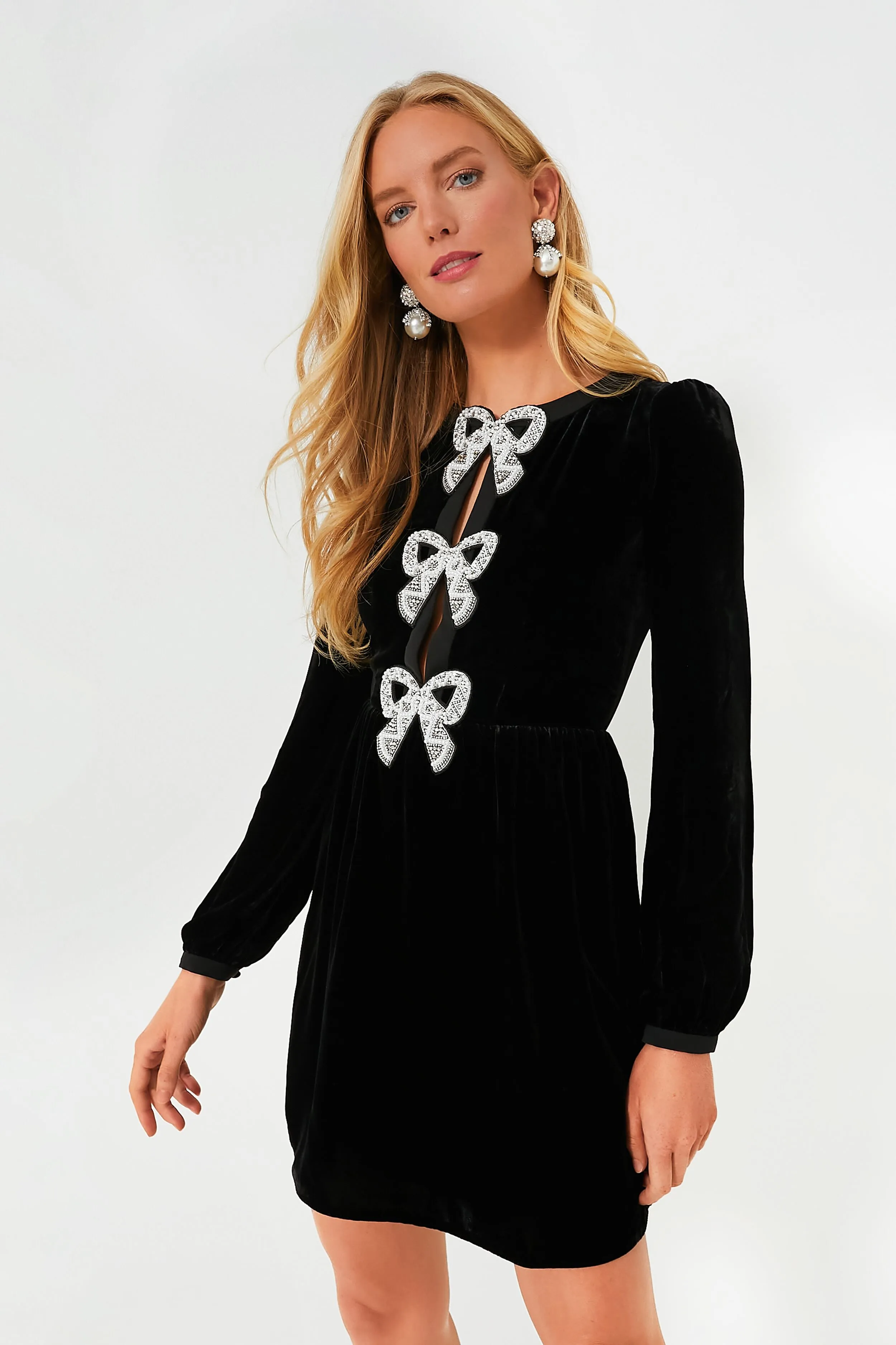 Black Camille Bows Mini Dress sold by Tuckernuck product image thumbnail 2