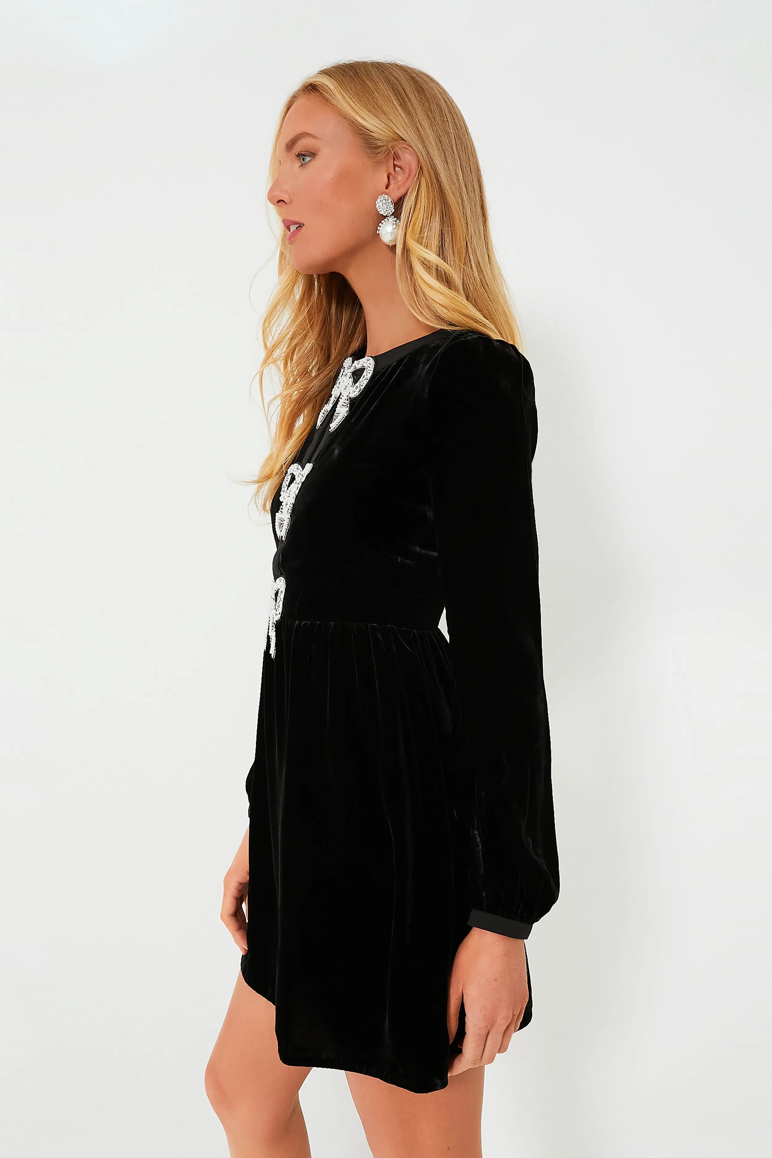 Black Camille Bows Mini Dress sold by Tuckernuck product image thumbnail 3