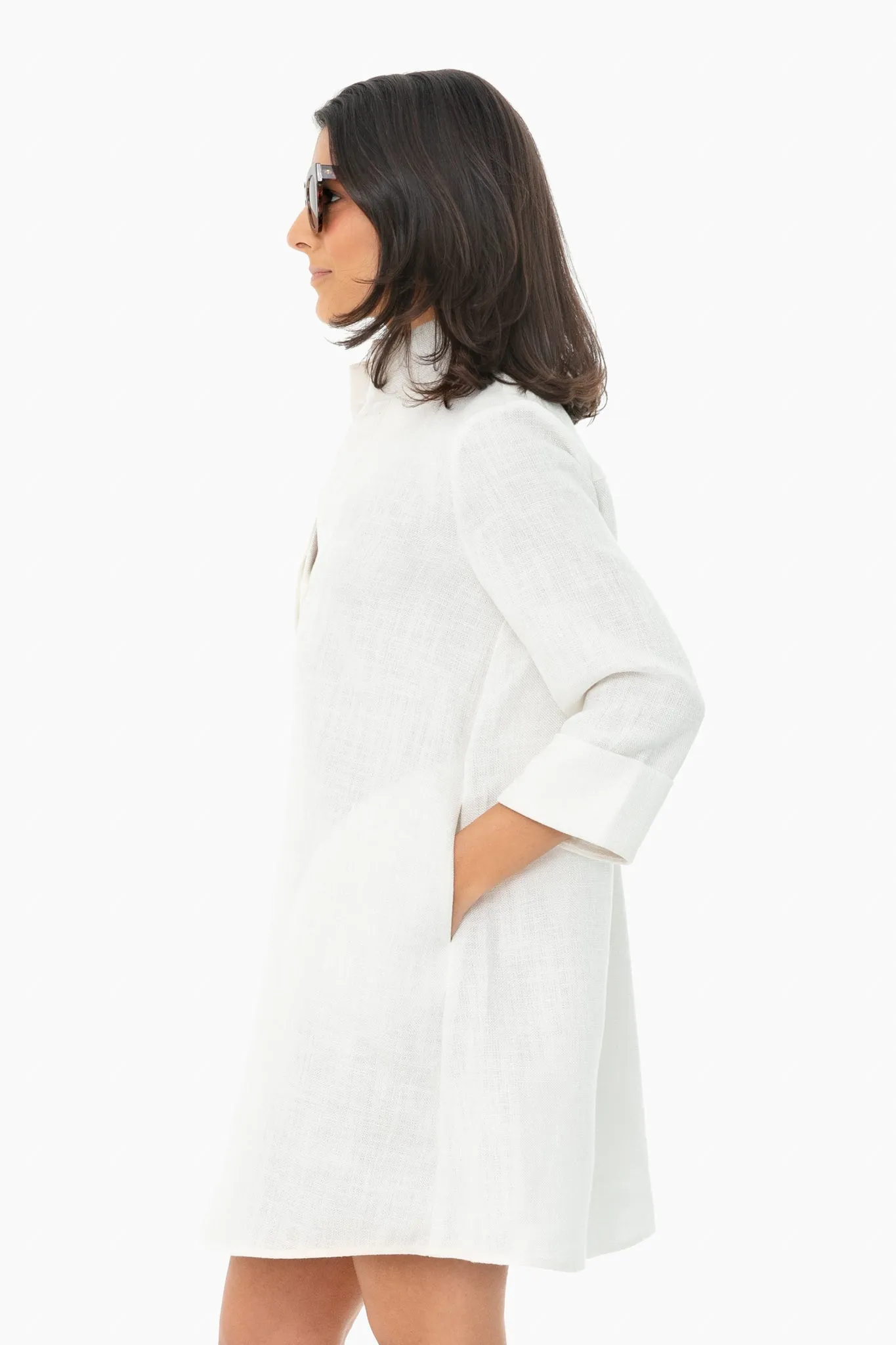 White Basket Weave Megan Dress sold by Tuckernuck product image thumbnail 3