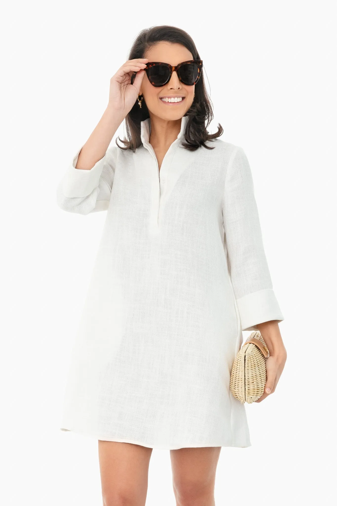 White Basket Weave Megan Dress sold by Tuckernuck product image thumbnail 2