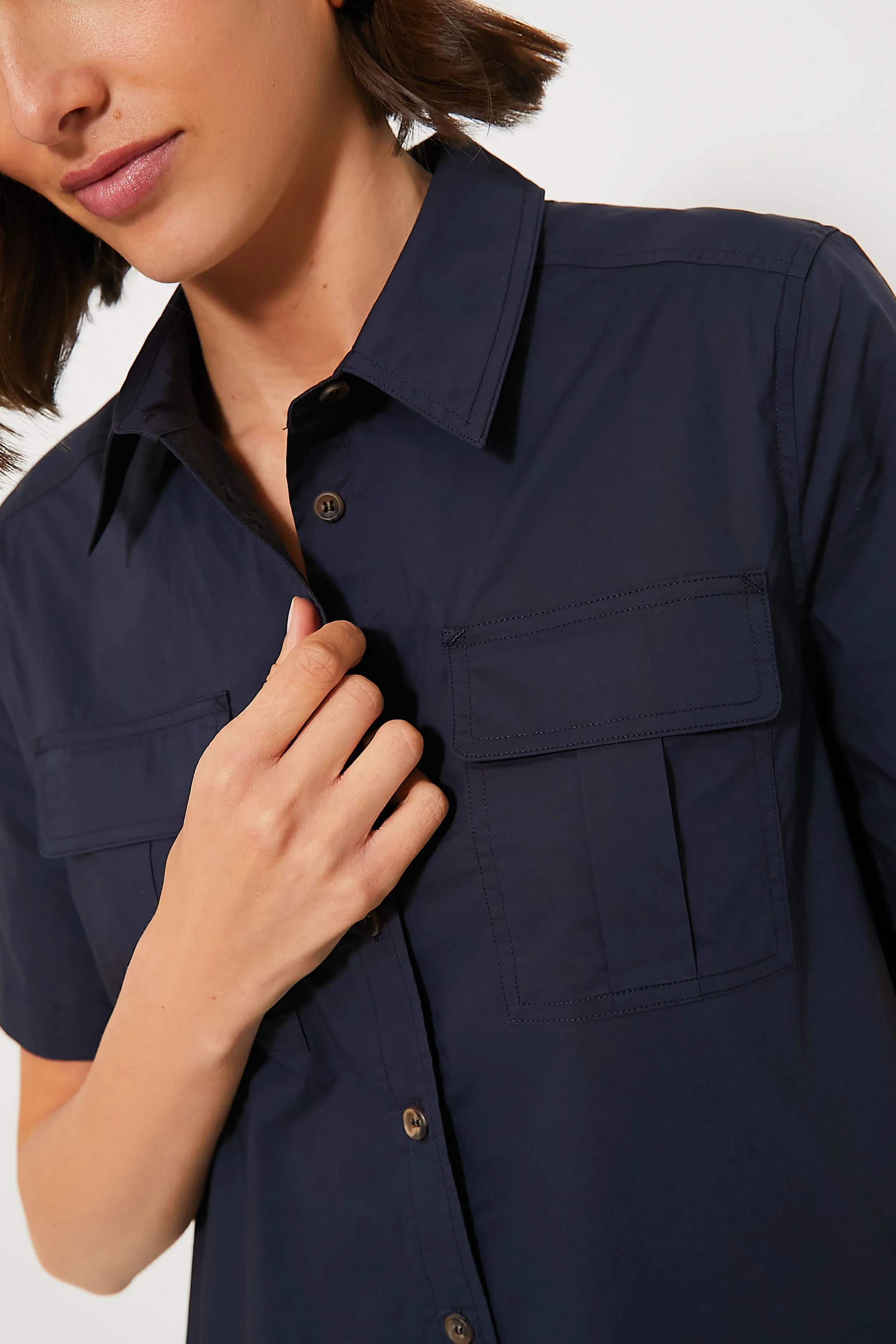 Navy Lightweight Poplin Nala Dress sold by Tuckernuck product image thumbnail 5