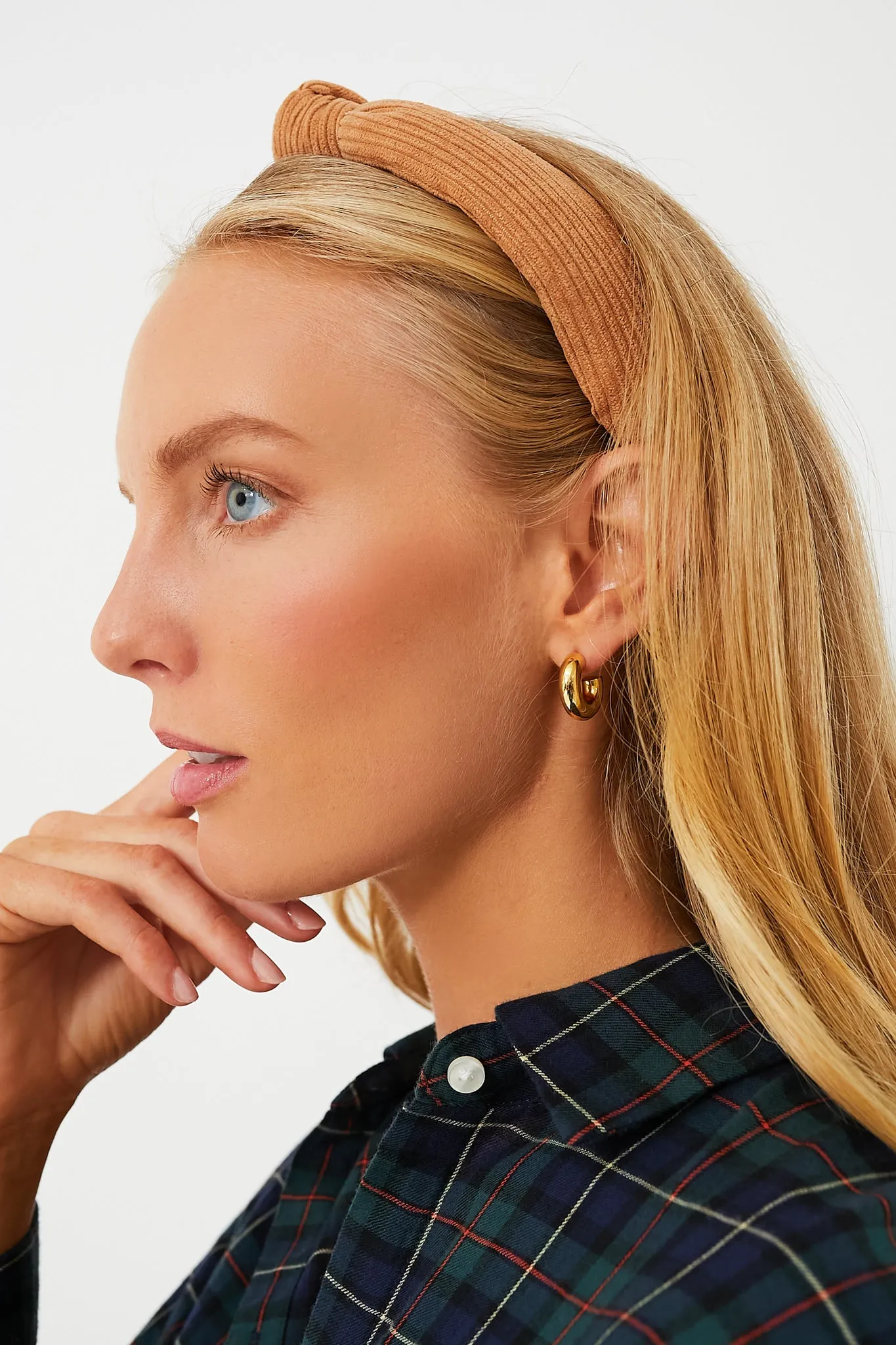 Camel Corduroy Slim Knotted Headband sold by Tuckernuck product image thumbnail 2