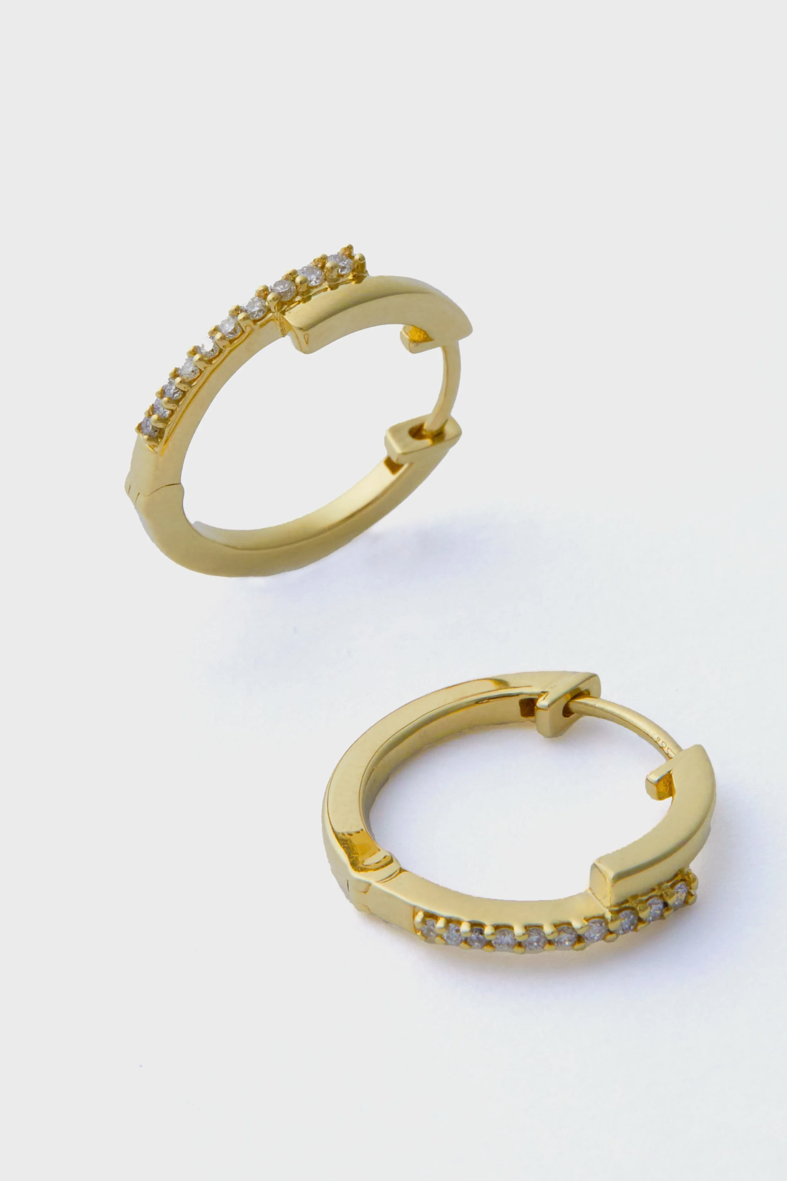 14k Gold Diamond Hoop Earrings sold by Tuckernuck product image thumbnail 4