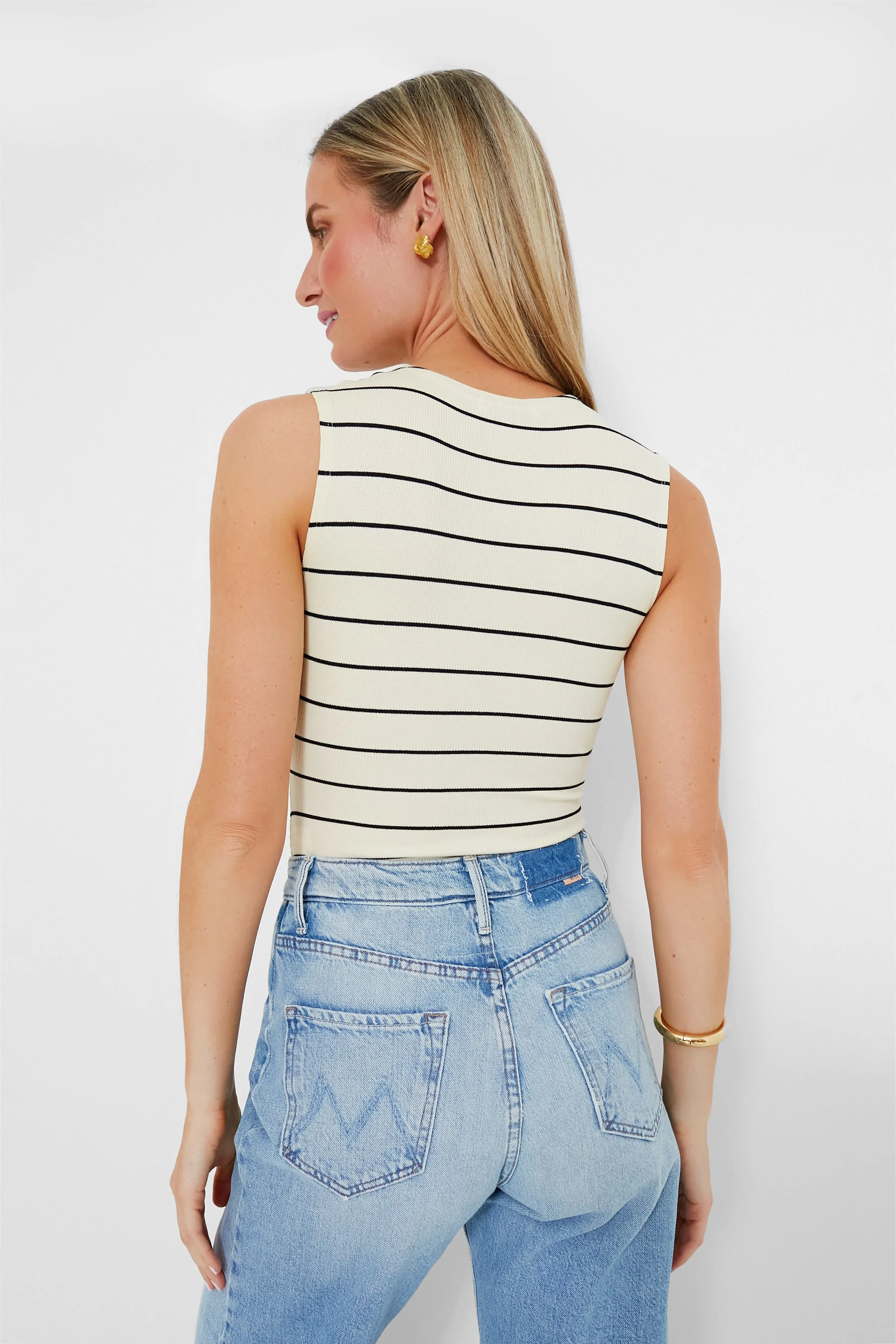 Black and Antique White Tank Bodysuit sold by Tuckernuck product image thumbnail 4