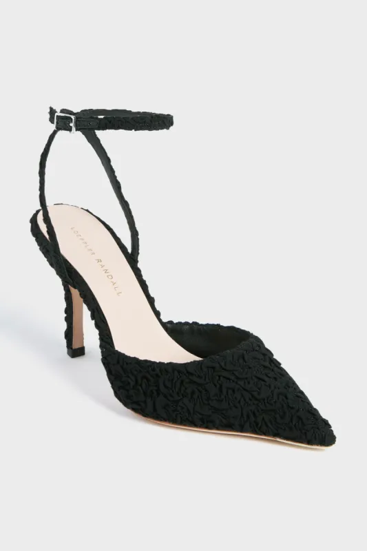 Black Puckered Jaden Heels sold by Tuckernuck