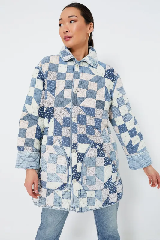 Patchwork Chambray Cotton Blend Reversible Coat sold by Tuckernuck