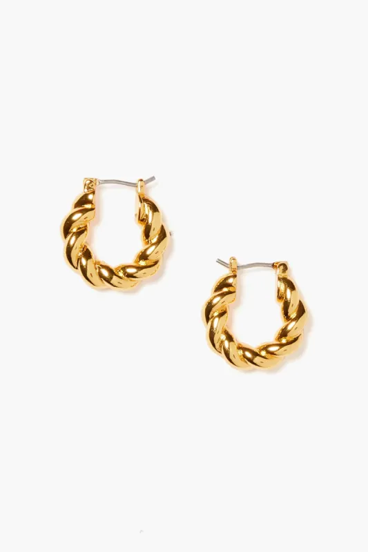 Mini Twisted Gold Hoop Earrings sold by Tuckernuck