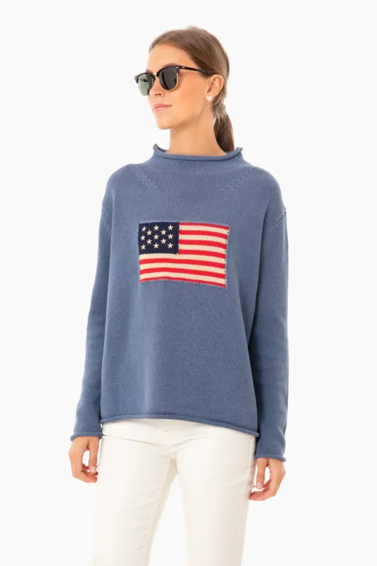 Denim Blue Americana Sweater sold by Tuckernuck