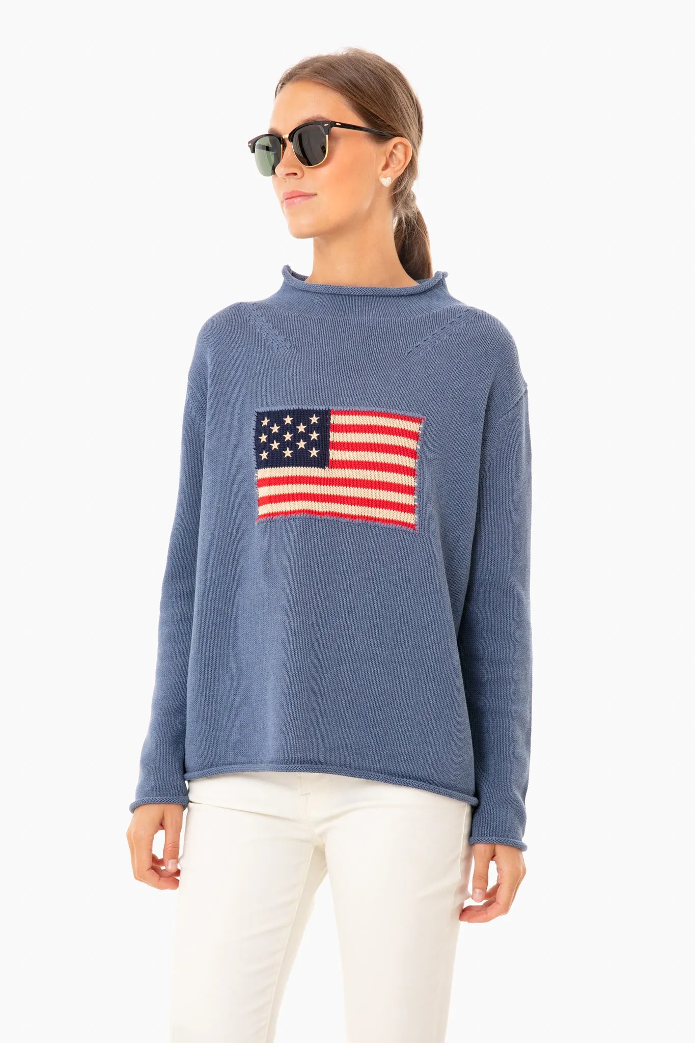 Denim Blue Americana Sweater sold by Tuckernuck