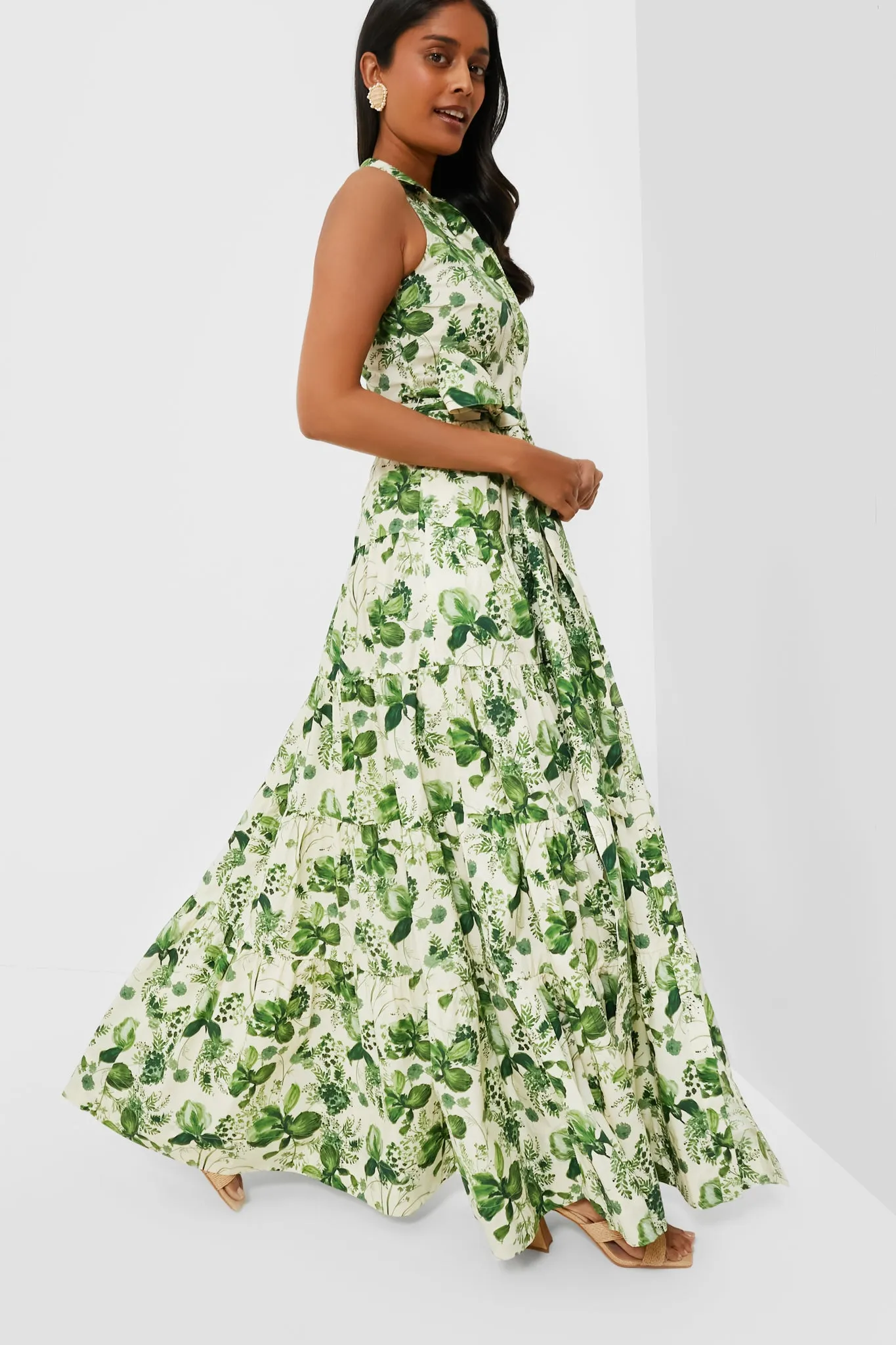 Olive Hanging Orchids Adriana Dress sold by Tuckernuck product image thumbnail 3